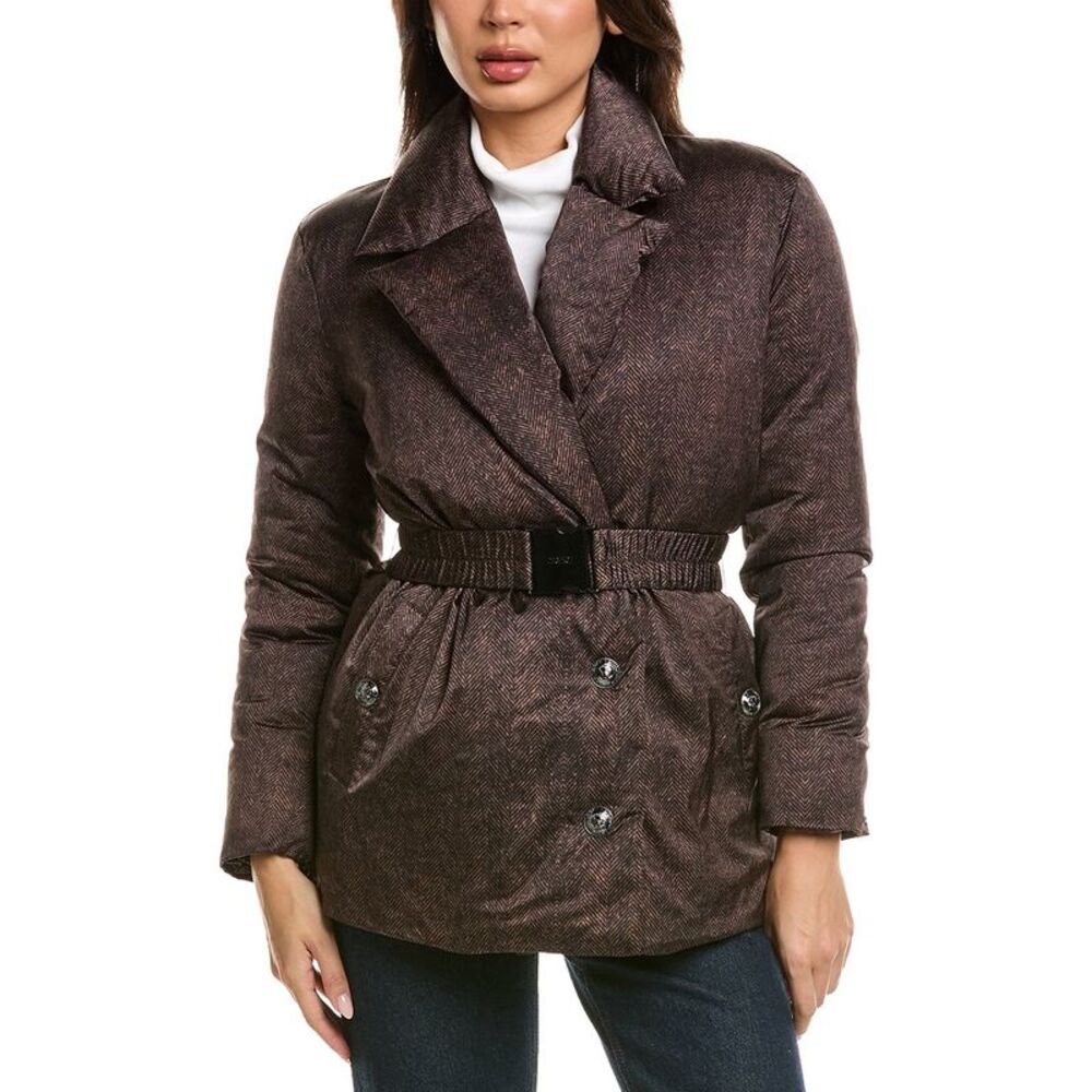 L’Agence Womens Willene Puffer Belted Coat